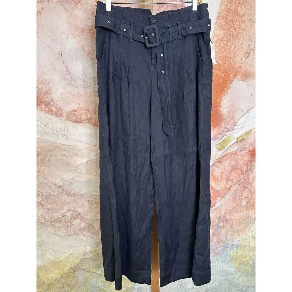 Anthropologie Linen Belted Wide-Leg Pants - Picture 5 of 7